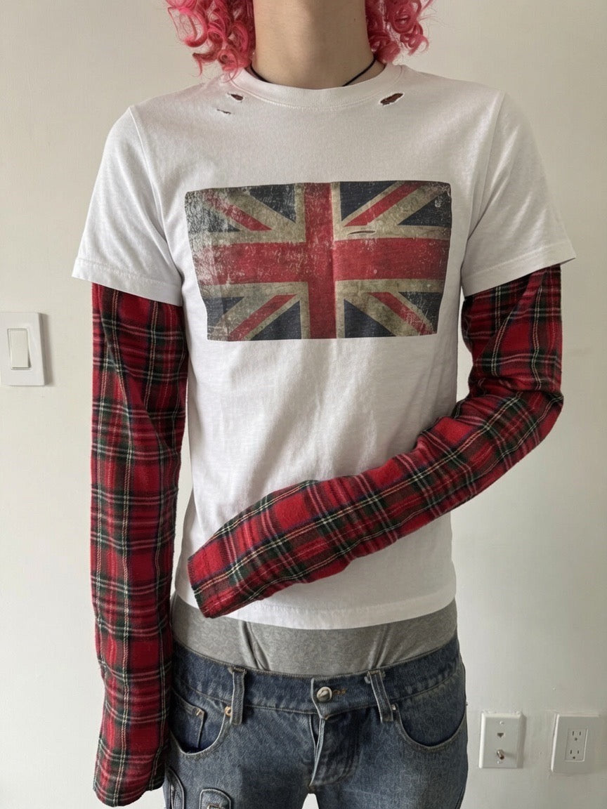 UK plaid tee